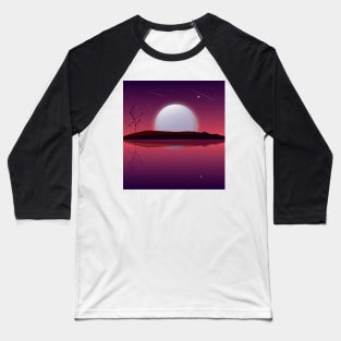 A Mystical Mysterious White Sunset Baseball T-Shirt